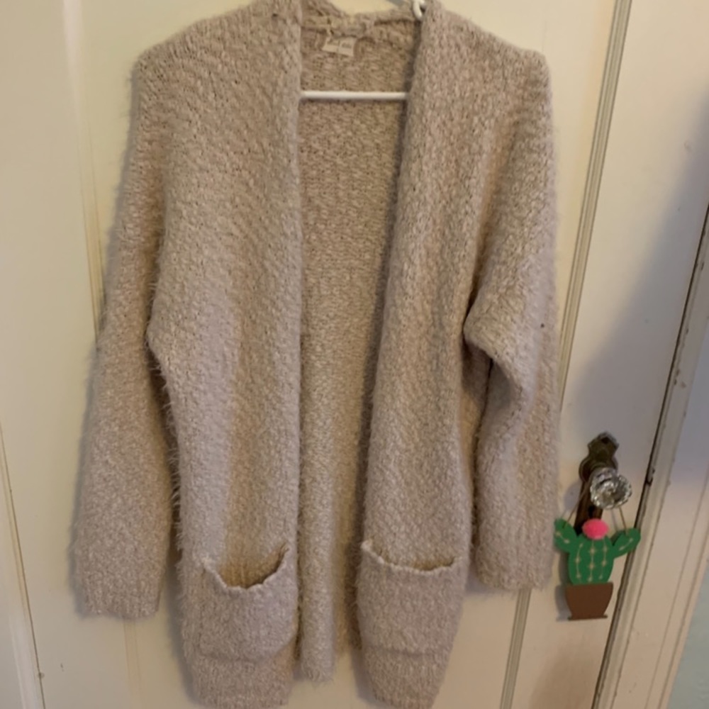 altar’d state fuzzy cream cardigan